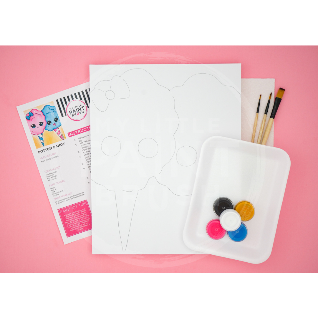 Cotton Candy 5+ Paint Kit 11X14 – My Little Paintbrush