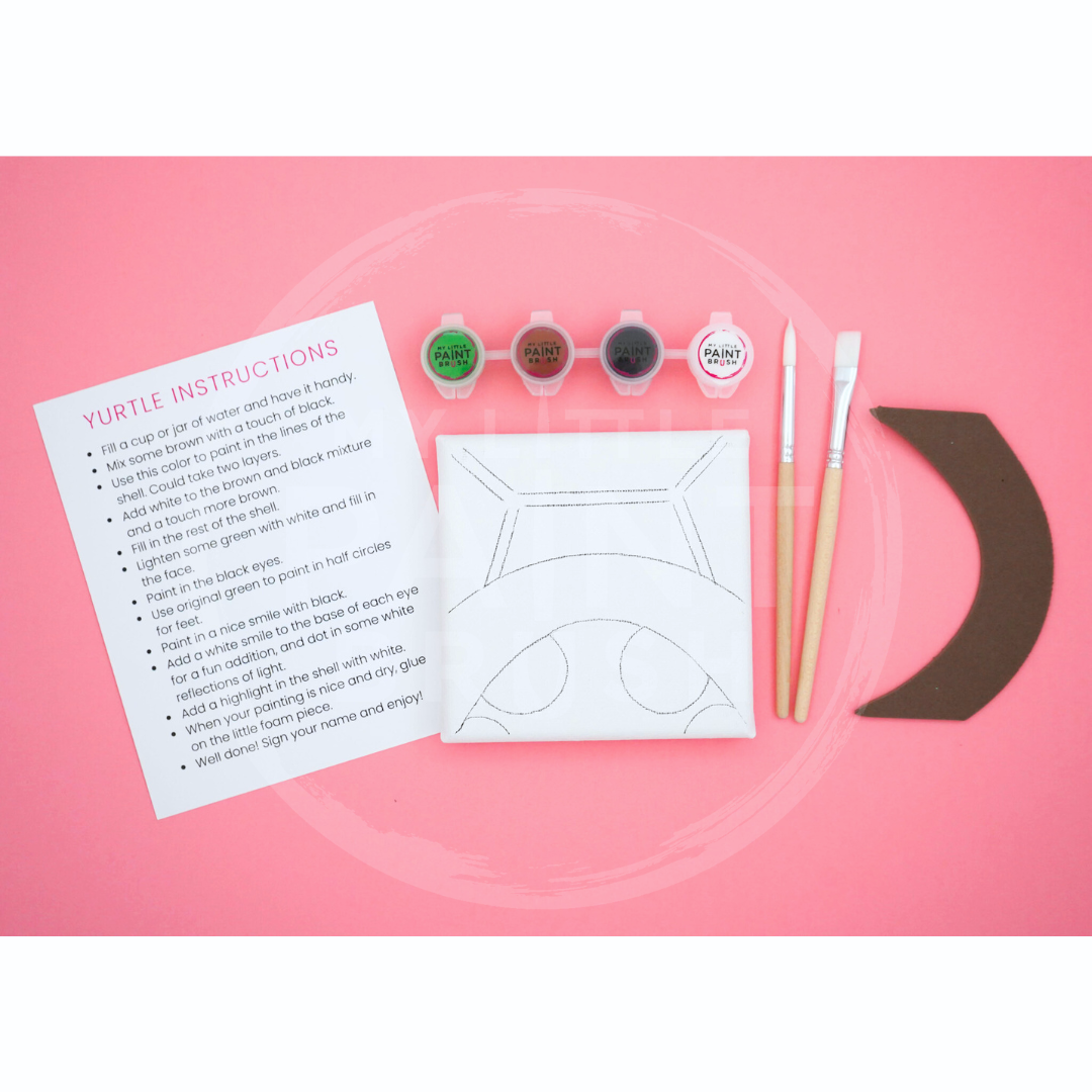 TM PAINT ミニキャンバス2点セット Turtle Acrylic Paint Art Kit On Mini Canvas – My Little Paintbrush