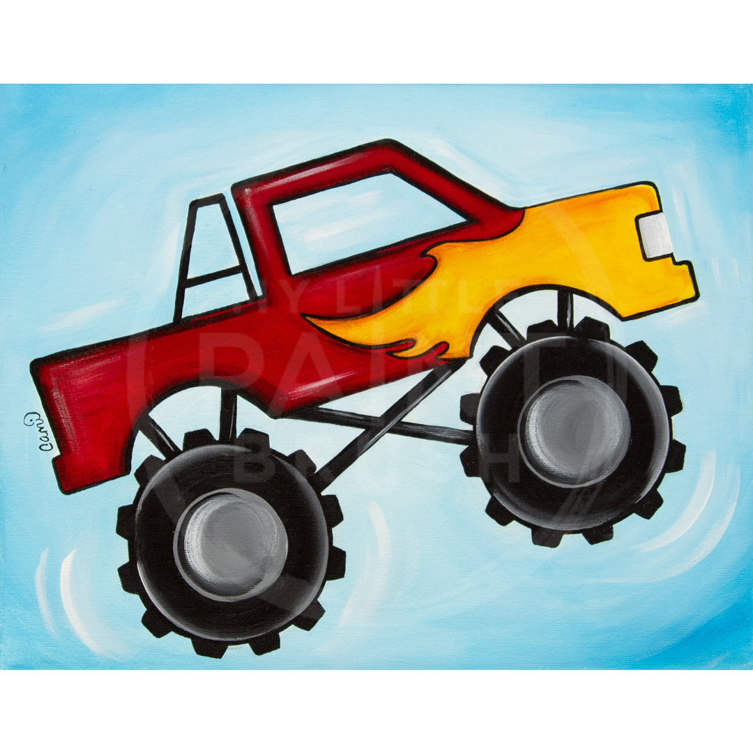 Monster Truck Acrylic Paint Art Kit On Canvas My Little