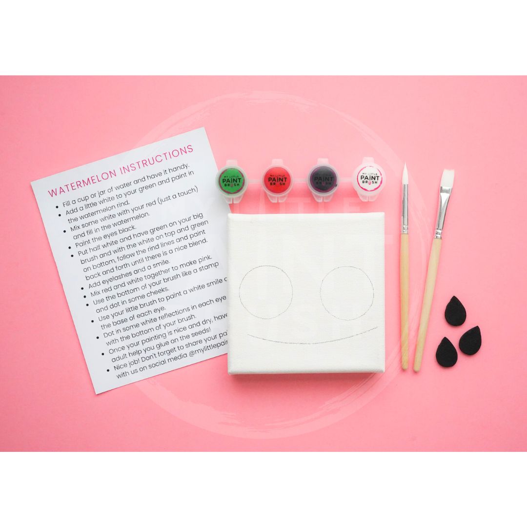 Watermelon Acrylic Paint Art Kit On Mini Canvas – My Little Paintbrush
